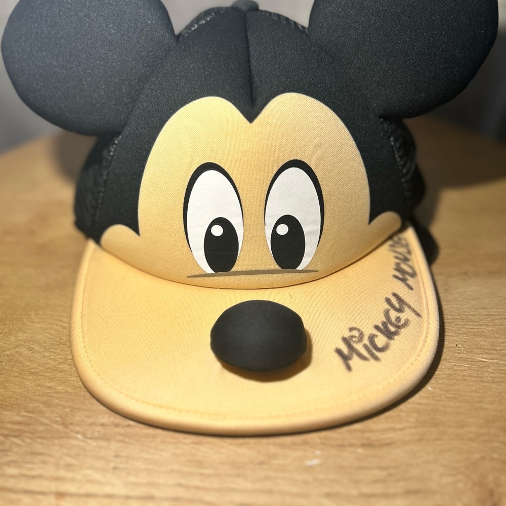 Disney Parks Mickey Face Ears Foam Mesh Trucker Snapback Baseball Hat Cap Adult.